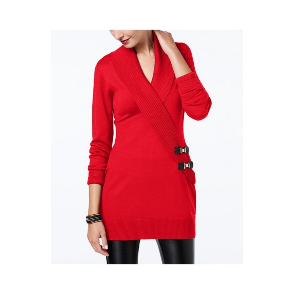 LAST ONE! NWT INC Buckle Tunic Sweater
